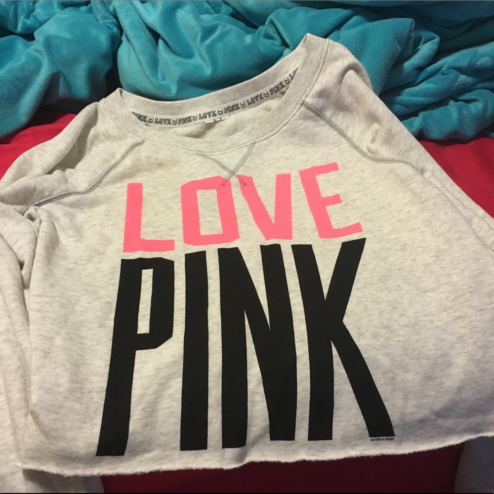 VS pink crop sweatshirt